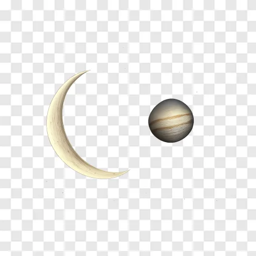 Crescent Moon And Jupiter Transparent PNG Image