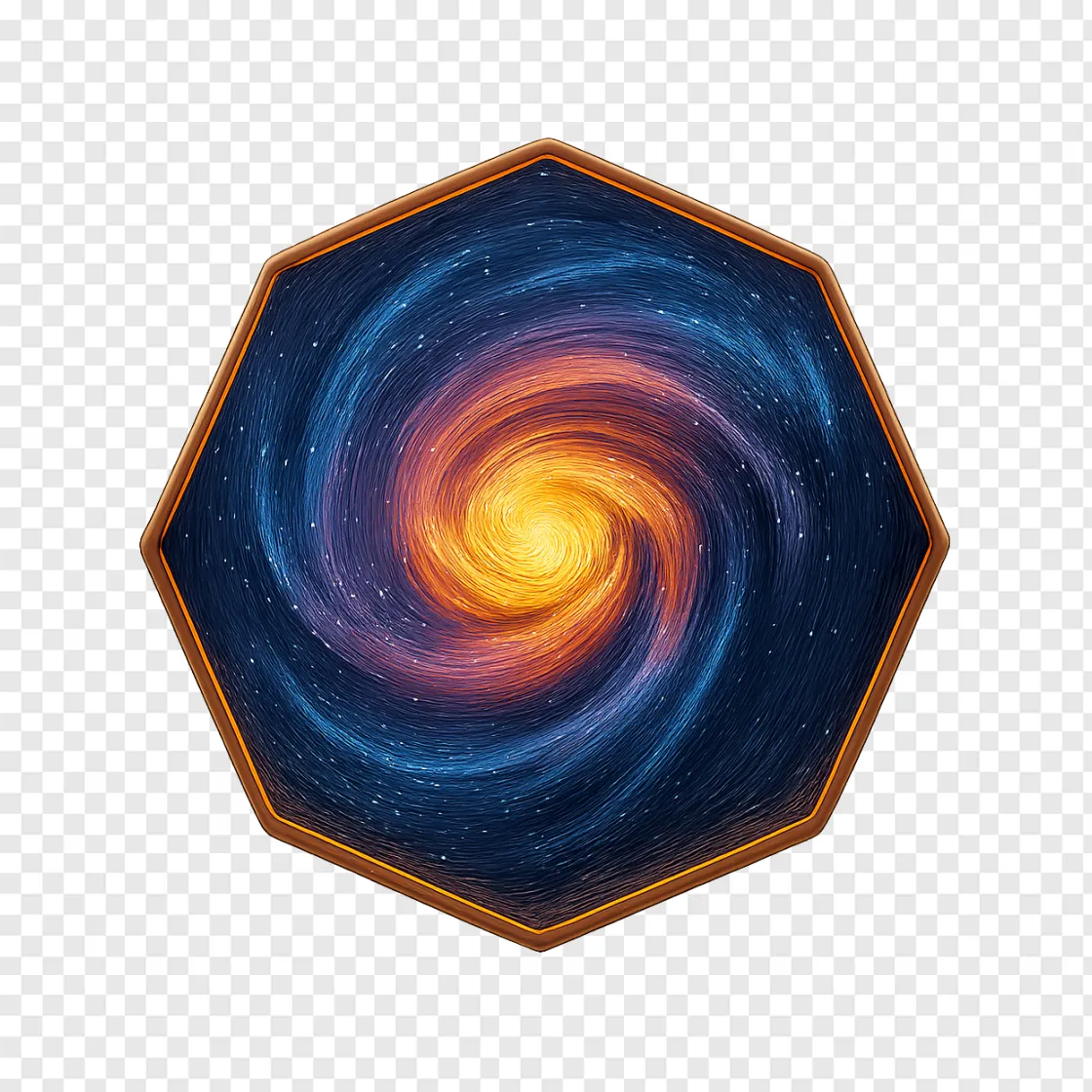Saturn Geometric Storm PNG Image