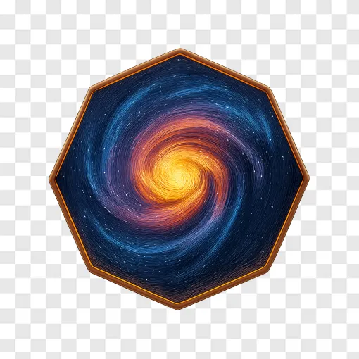 Saturn Geometric Storm PNG Image