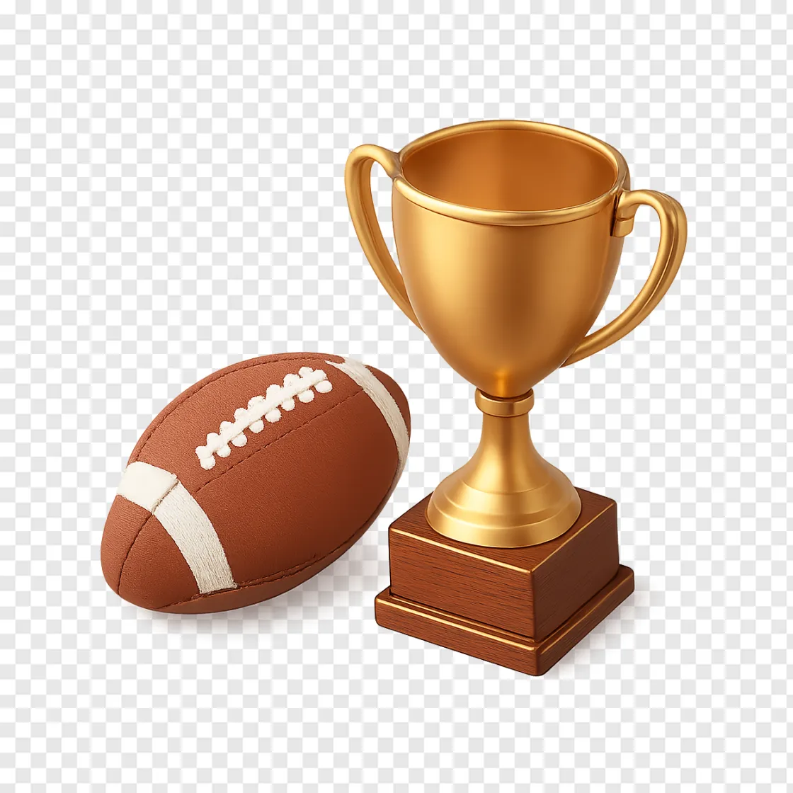 College Football Championship Trophy PNG For Sports Design