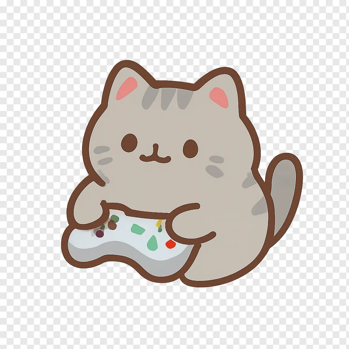 Cute Pusheen Gaming PNG For Free Download