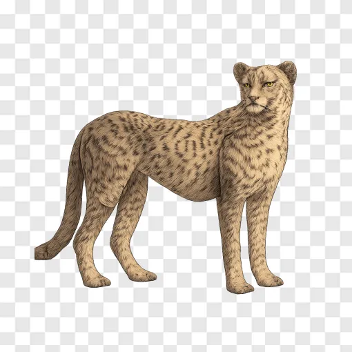 American Cheetah PNG: Extinct Big Cat Illustration