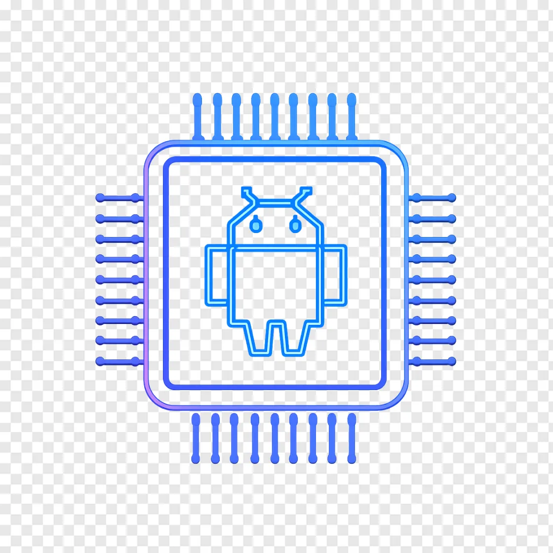 AI Microchip PNG: Futuristic Tech Graphic