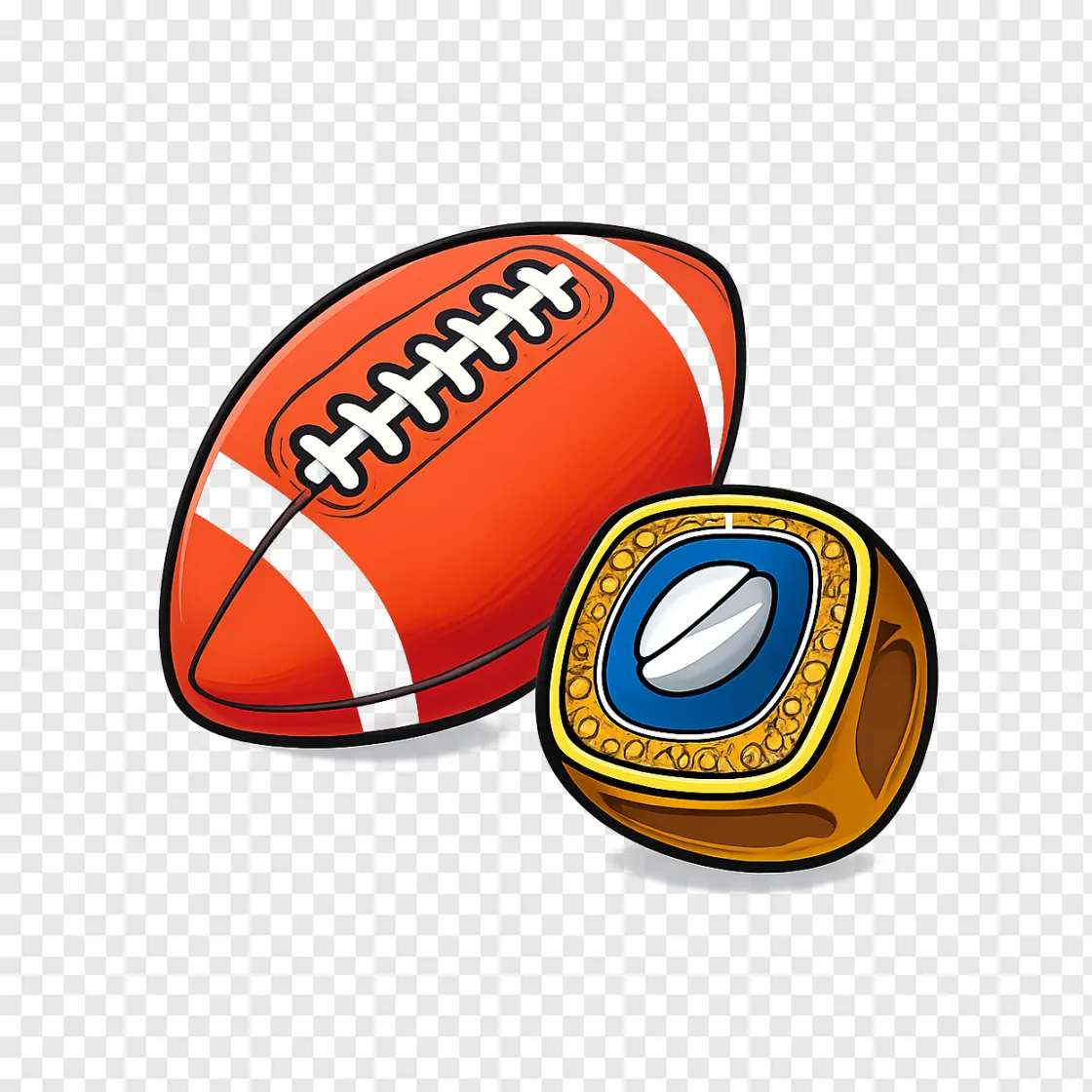 NFL Football And Championship Ring PNG