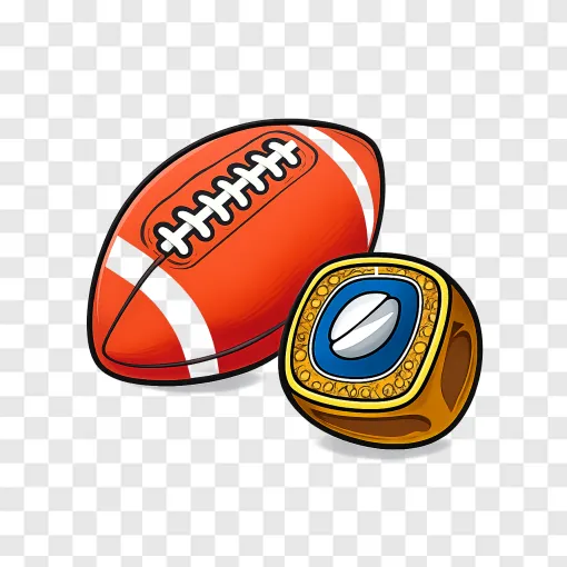 NFL Football And Championship Ring PNG