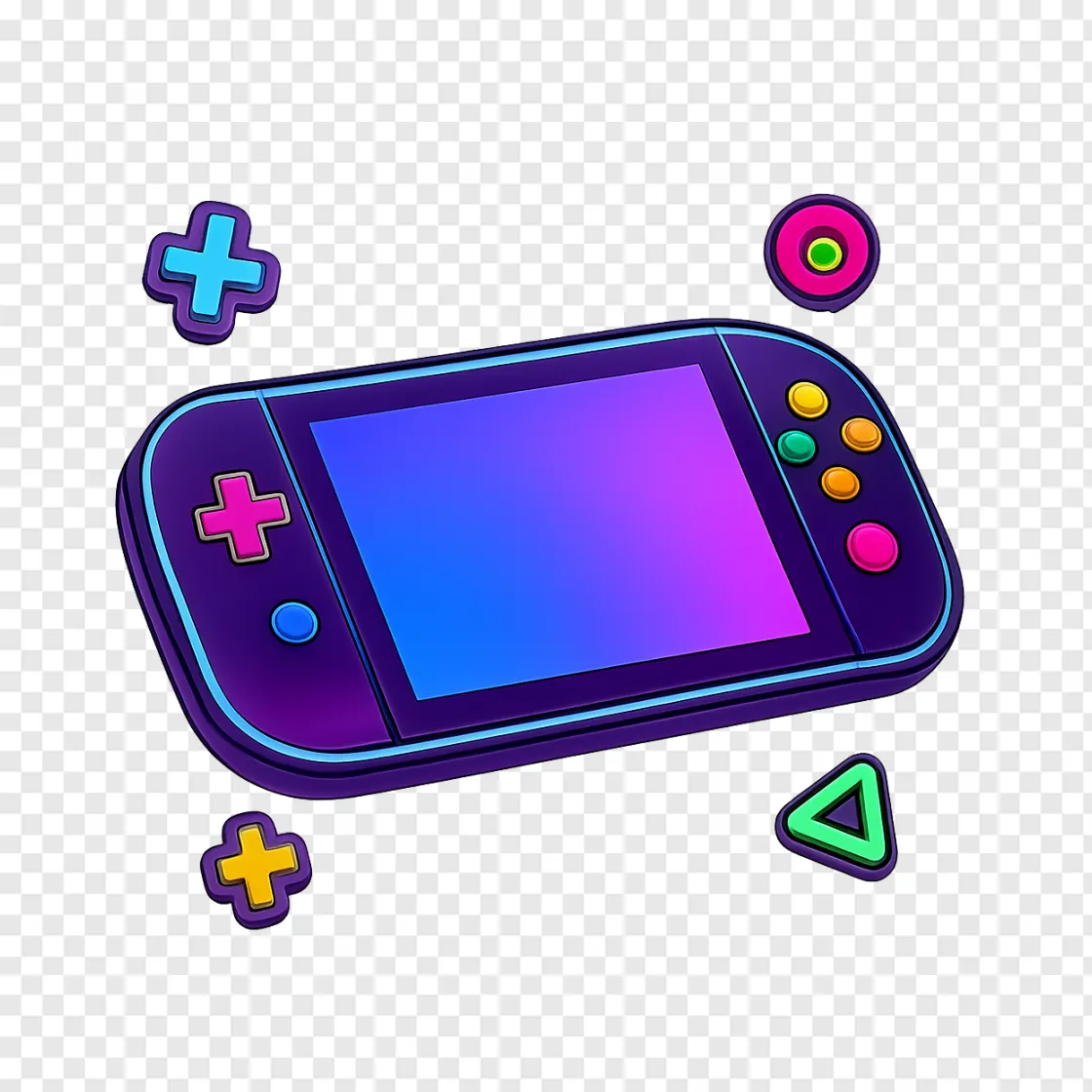 Retro Gaming Handheld Console PNG