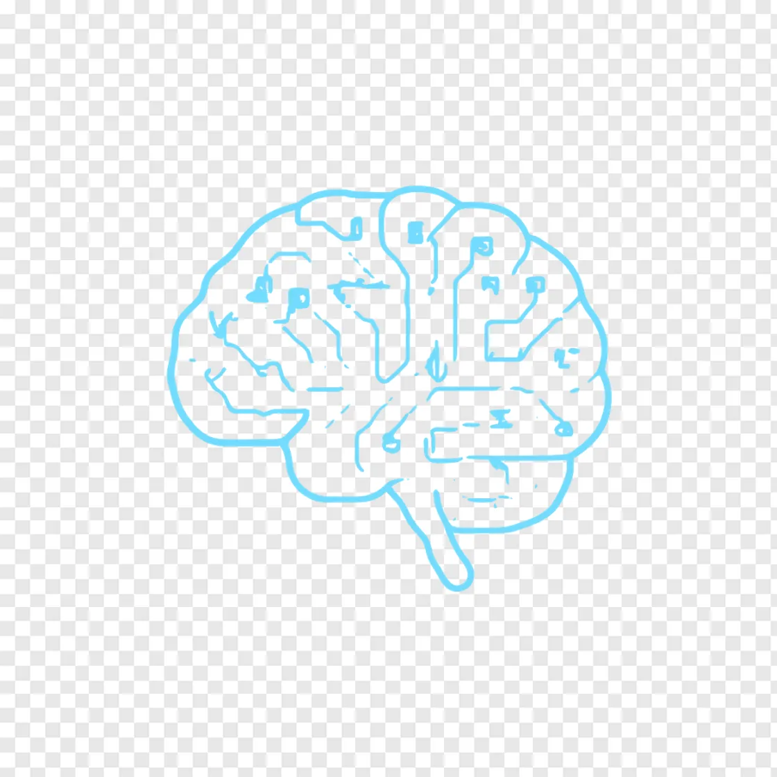Artificial Intelligence Brain PNG Graphic For Tech Designs