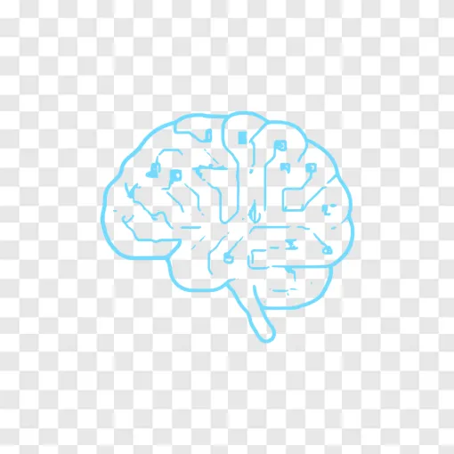 Artificial Intelligence Brain PNG Graphic For Tech Designs