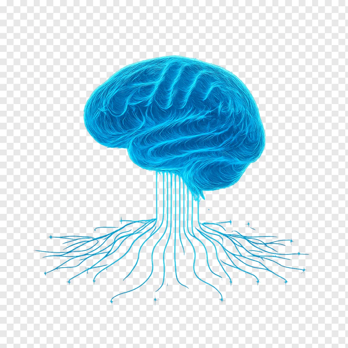 Futuristic AI Brain PNG Transparent Image