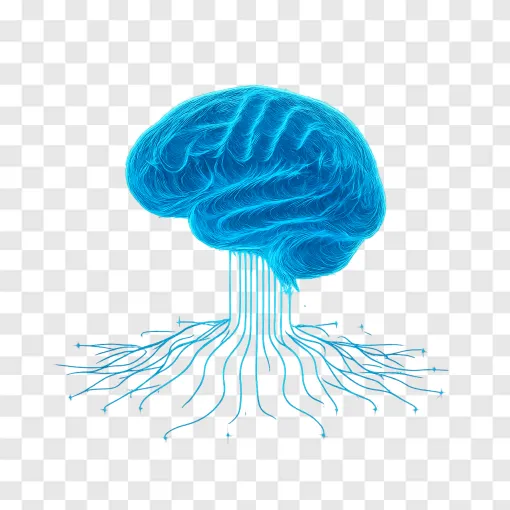 Futuristic AI Brain PNG Transparent Image
