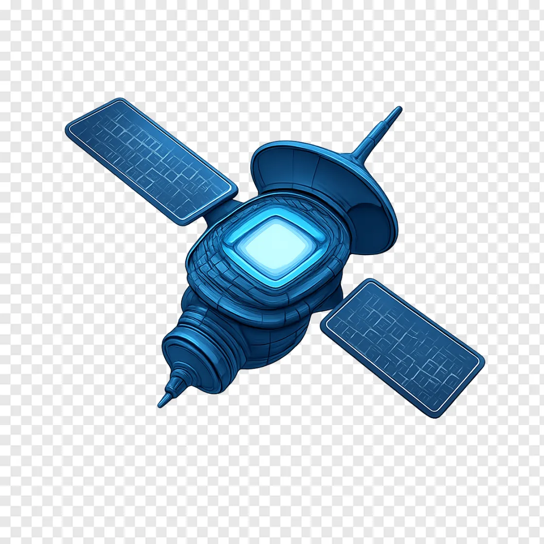 Space Semiconductor & Orbital Factory PNG Graphic