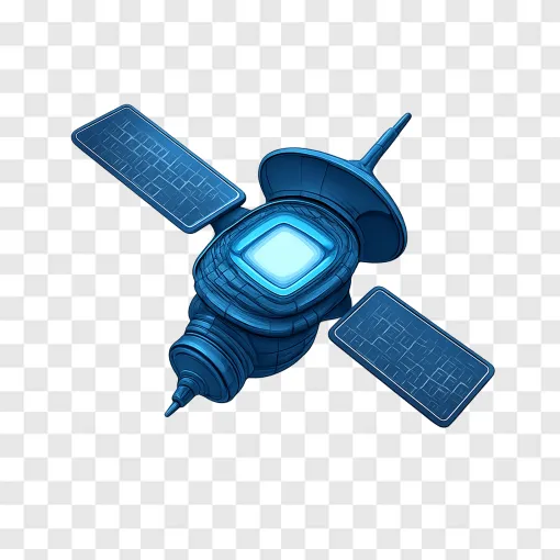 Space Semiconductor & Orbital Factory PNG Graphic