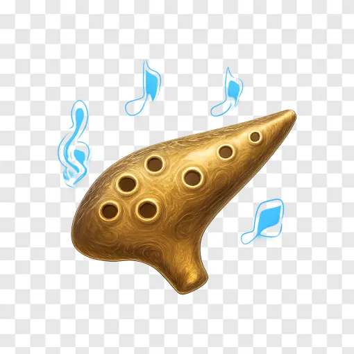 Magical Golden Ocarina PNG Free Download