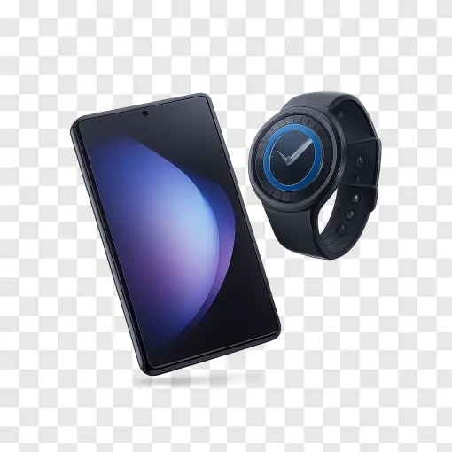 Foldable IPhone And Smartwatch PNG Image For Tech Designs