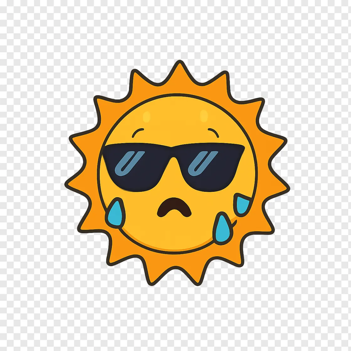 Heat Wave Sun PNG Concept For Weather Designs
