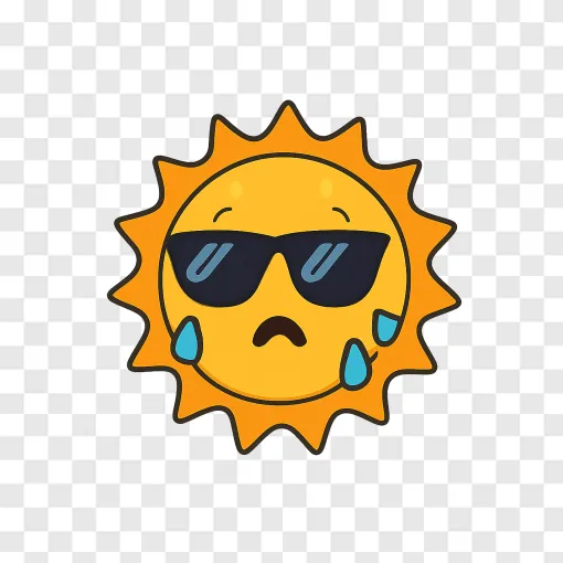 Heat Wave Sun PNG Concept For Weather Designs