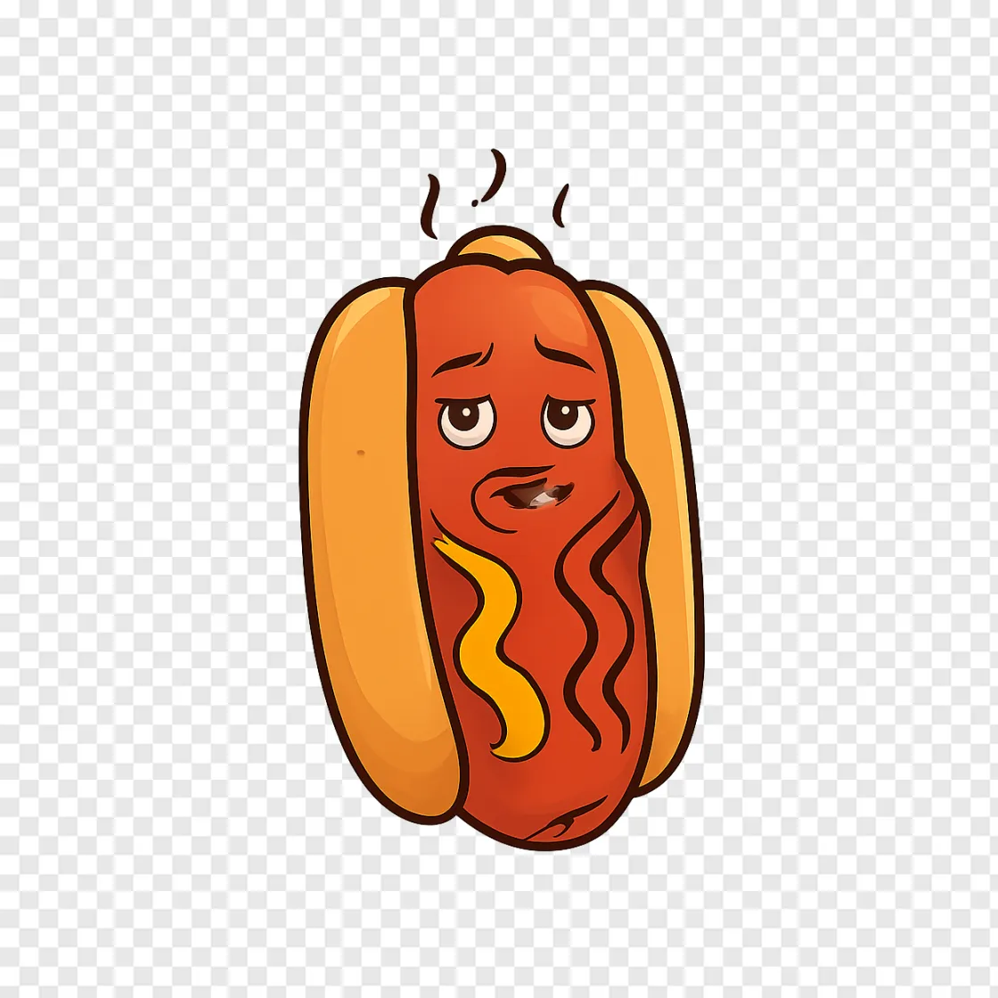 Funny Hotdog PNG Transparent Image