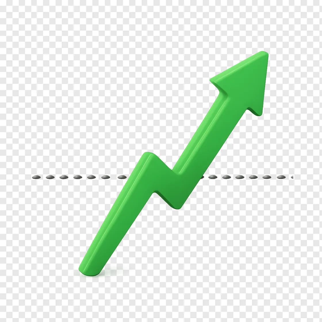 Stock Market Upward Trend Bullish Arrow PNG
