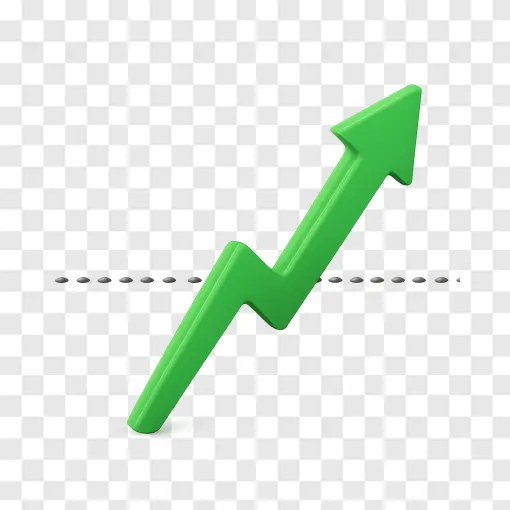 Stock Market Upward Trend Bullish Arrow PNG