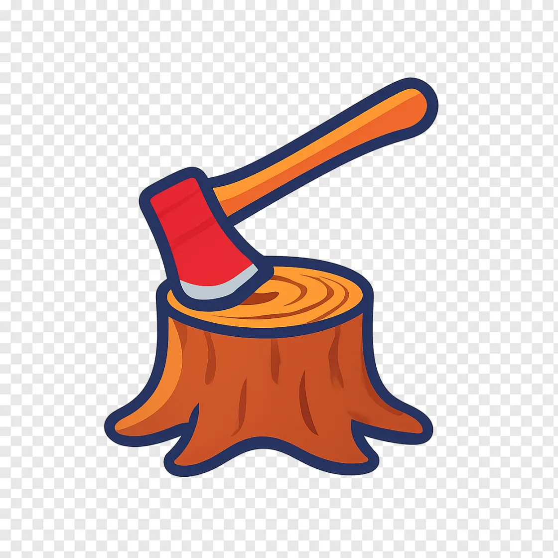 Wood Chopping Axe PNG Image For Game Design