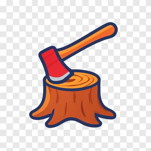 Wood Chopping Axe PNG Image For Game Design