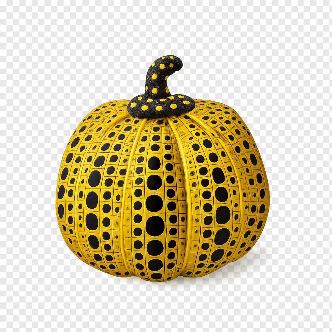Yayoi Kusama Inspired Polka Dot Pumpkin PNG