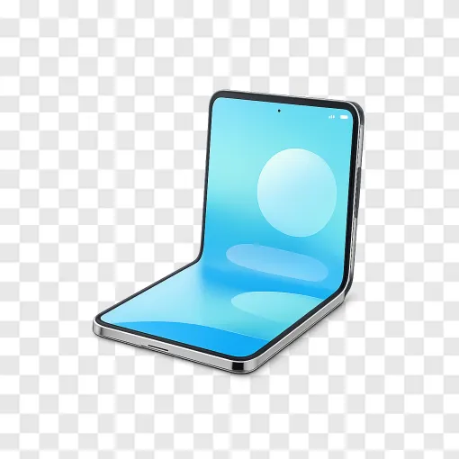 Foldable Smartphone Mockup Transparent PNG