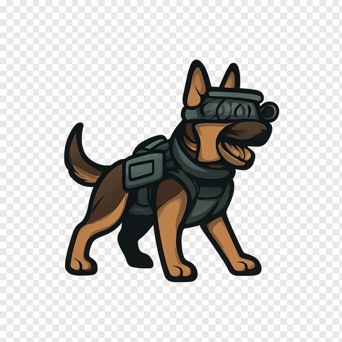 Tactical Dog Gaming Mascot PNG