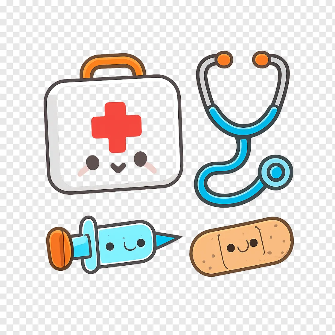 Cute Veterinary Kit PNG Transparent Image