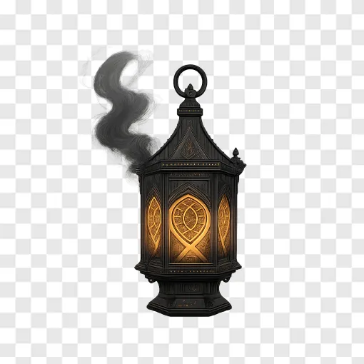 Gothic Occult Lantern PNG Game Asset