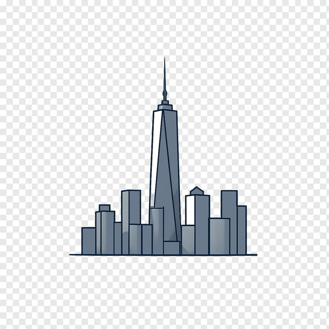 New York City Skyline Silhouette PNG