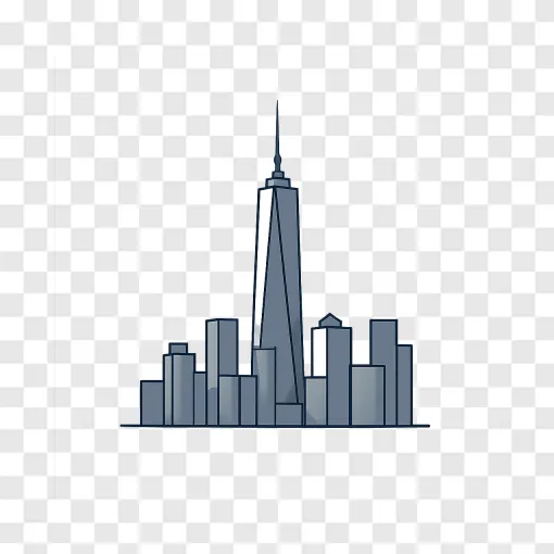 New York City Skyline Silhouette PNG