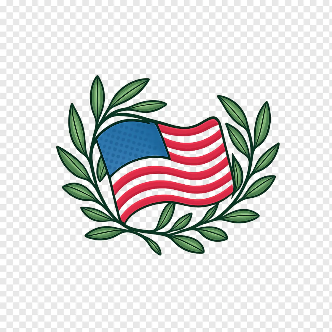 American Flag And Unity Olive Branch PNG