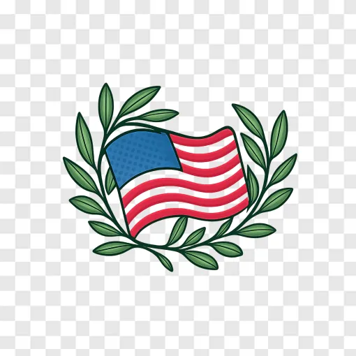 American Flag And Unity Olive Branch PNG