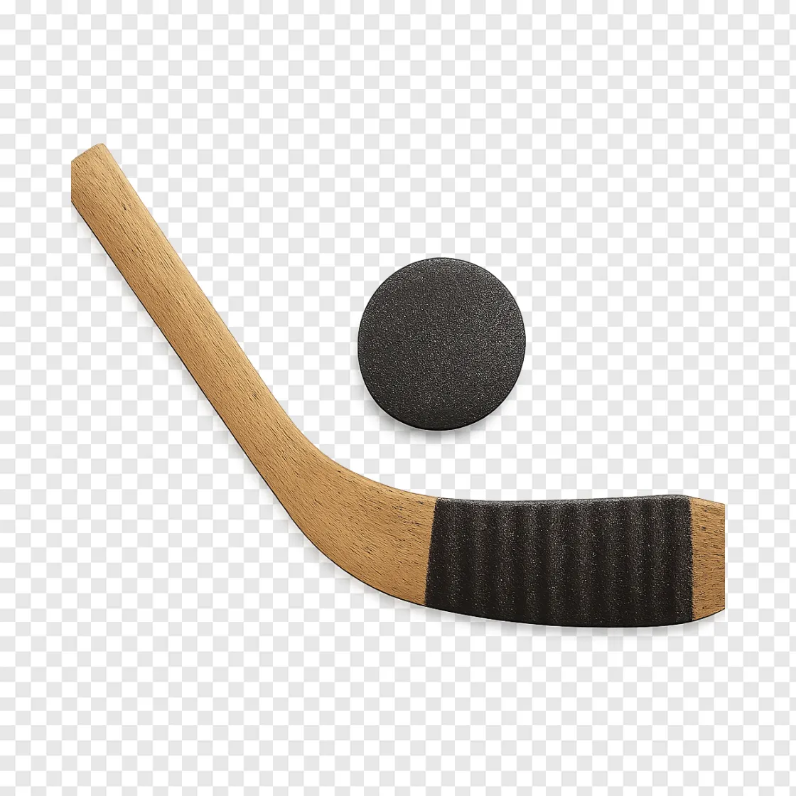 Vintage Ice Hockey Puck And Stick PNG