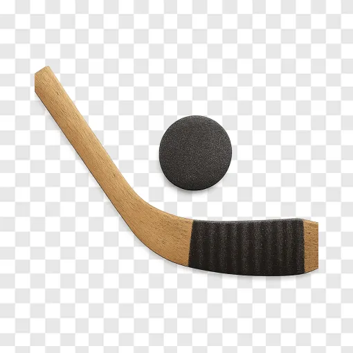 Vintage Ice Hockey Puck And Stick PNG