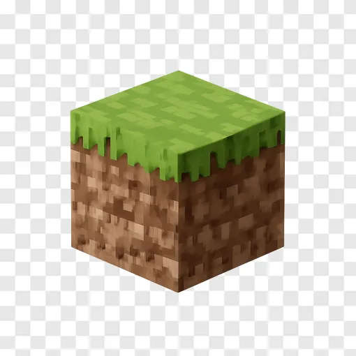 One Block Survival Grass Block PNG