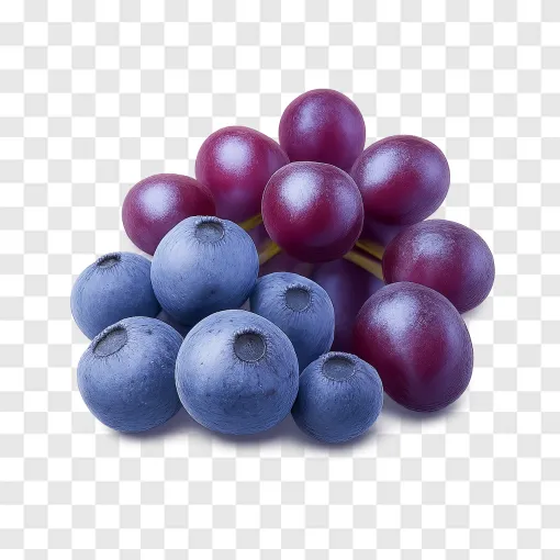Fresh Blueberries And Grapes PNG For Healthy Diet Design
