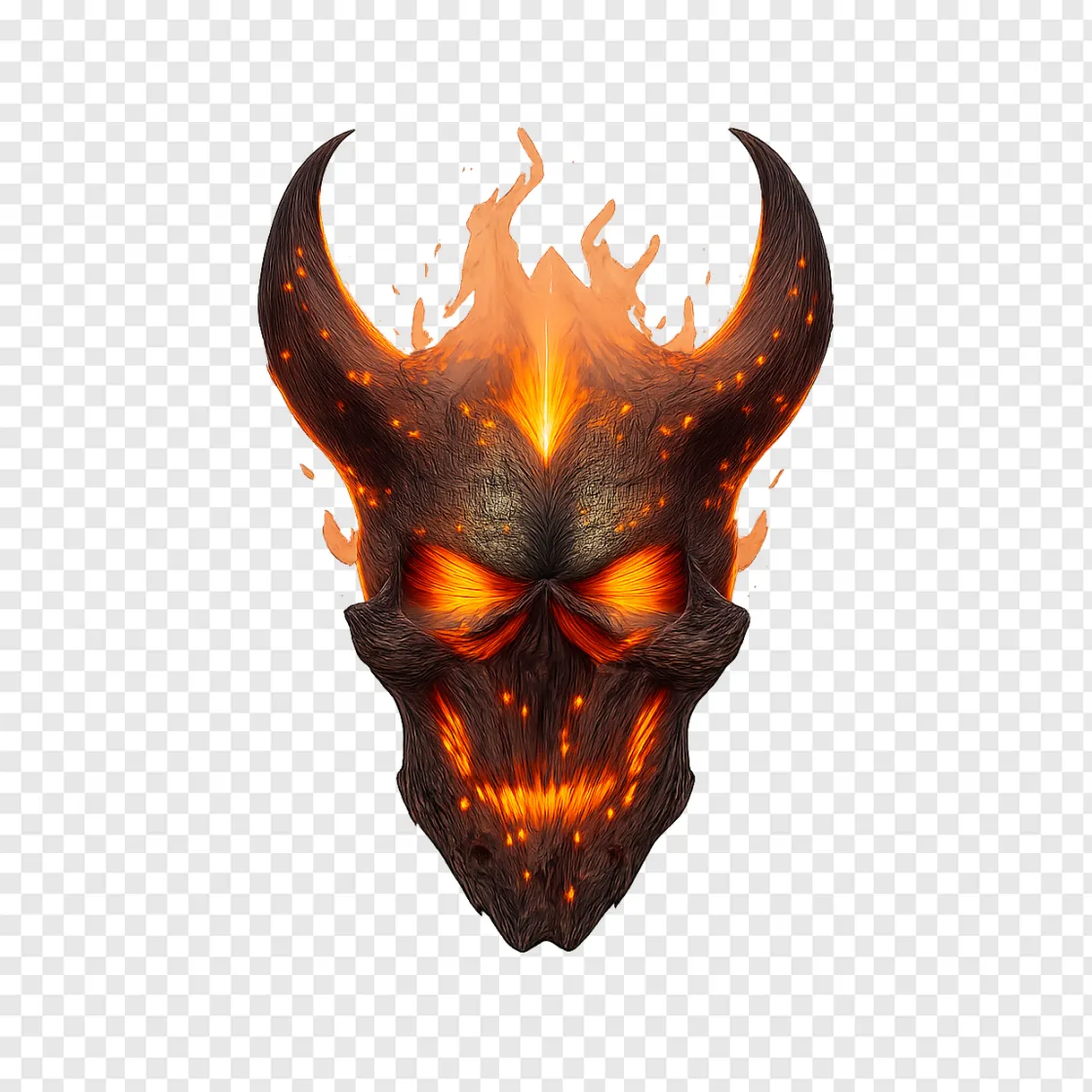 Demonic Skull PNG Icon For Gaming
