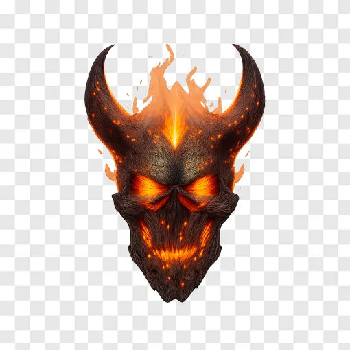Demonic Skull PNG Icon For Gaming