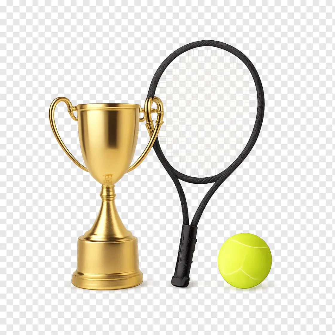 Tennis Trophy And Racket PNG Image
