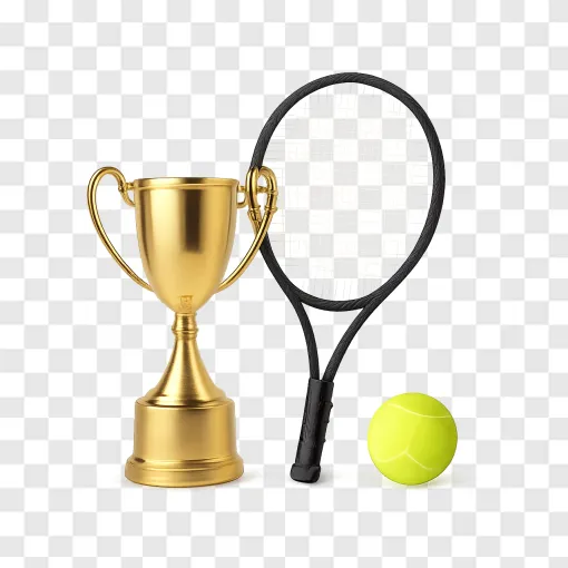 Tennis Trophy And Racket PNG Image