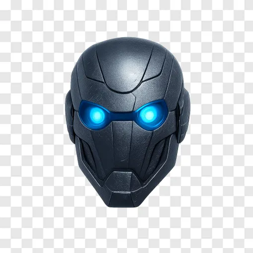 Futuristic Robotic Helmet PNG Transparent Background