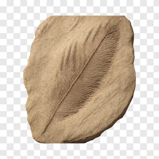 Fossilized Dinosaur Feather PNG For Scientific Designs