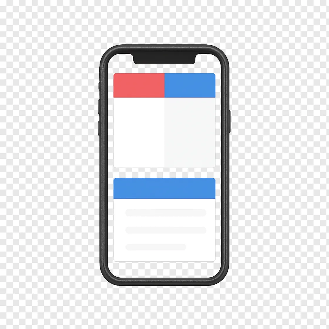 Smartphone Split Screen Multitasking PNG Image