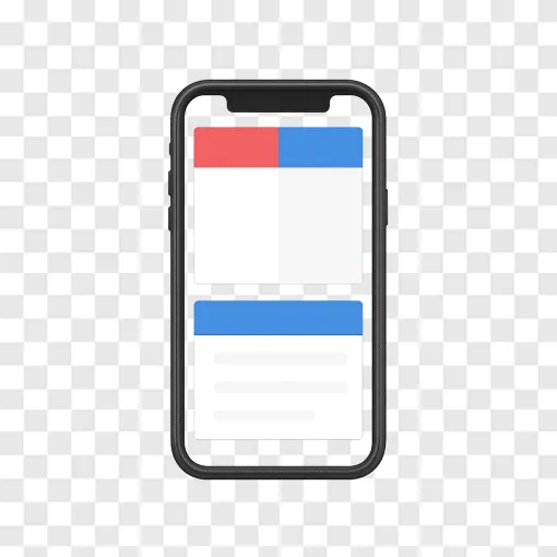 Smartphone Split Screen Multitasking PNG Image