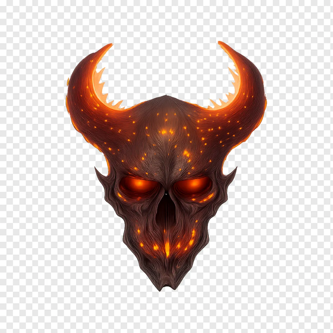 Diablo V Demonic Skull PNG Transparent Image