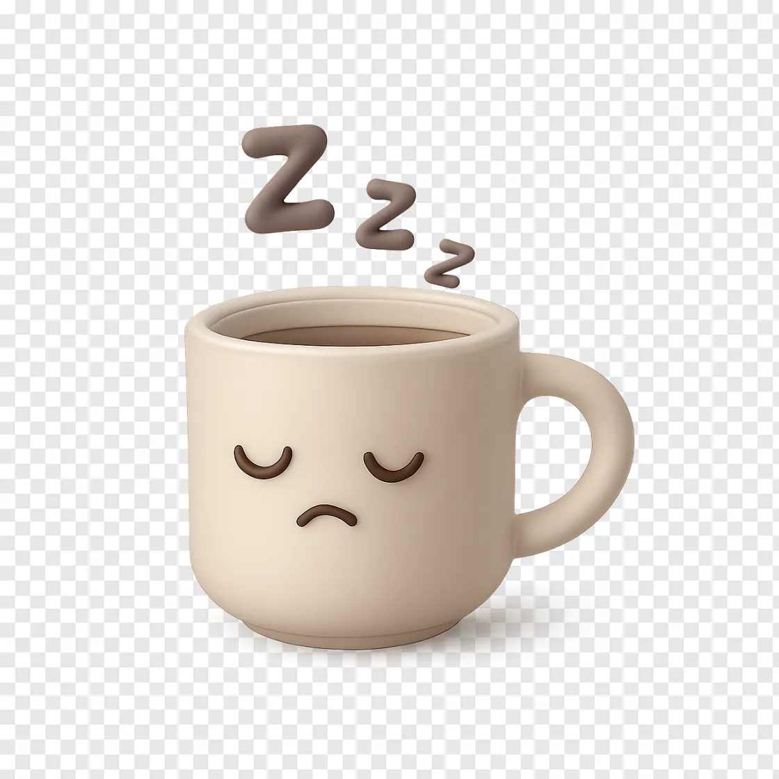 Sleepy Coffee Cup PNG Free Download