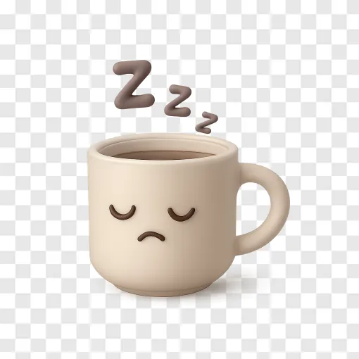Sleepy Coffee Cup PNG Free Download
