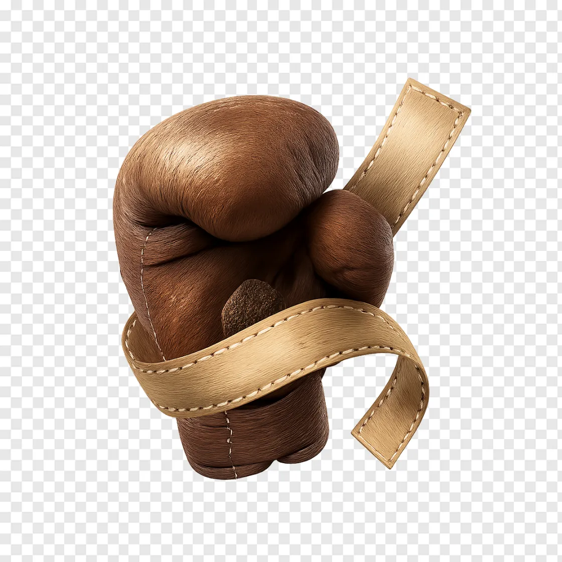 Vintage Boxing Glove And Film Reel PNG